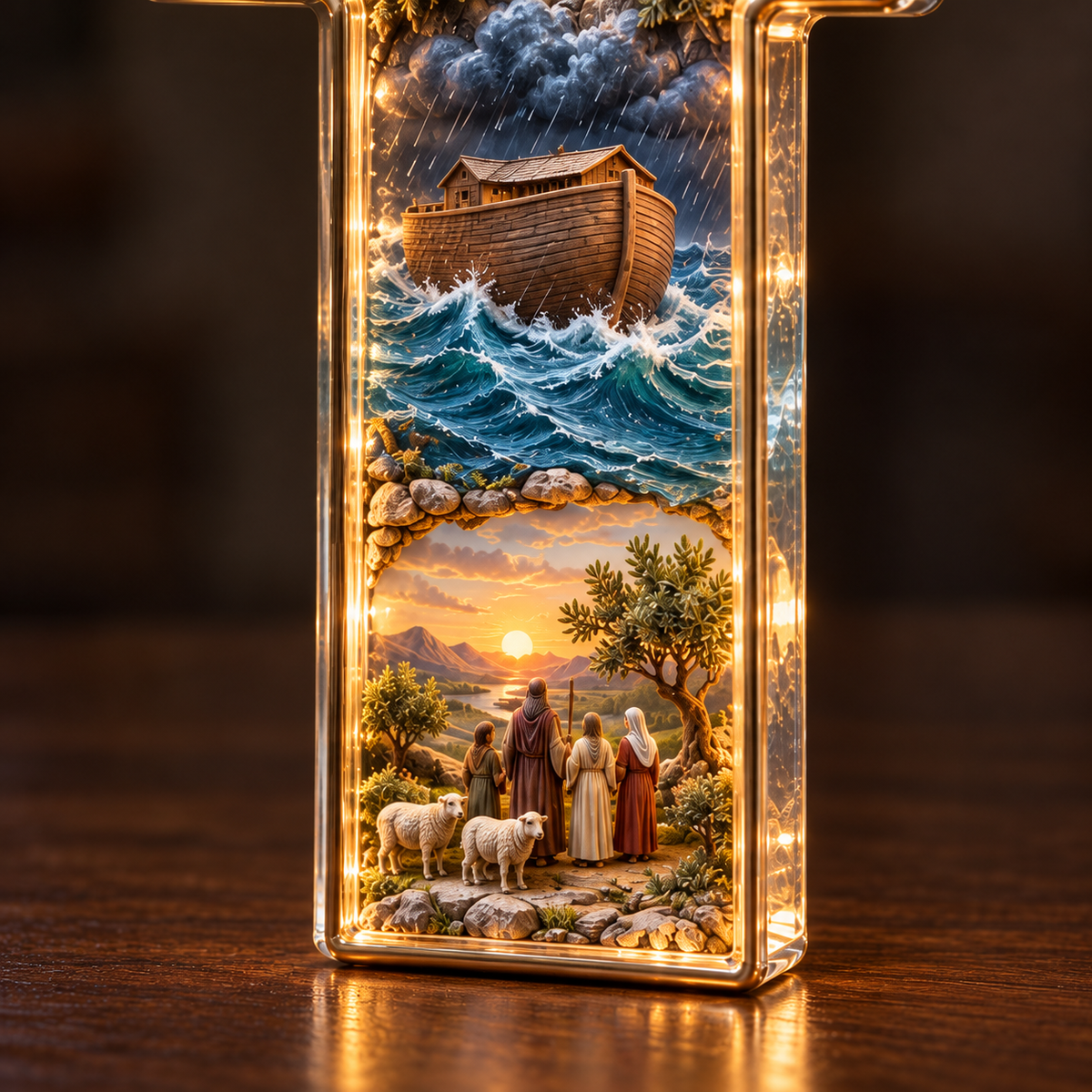 Noah and the animals beside the ark