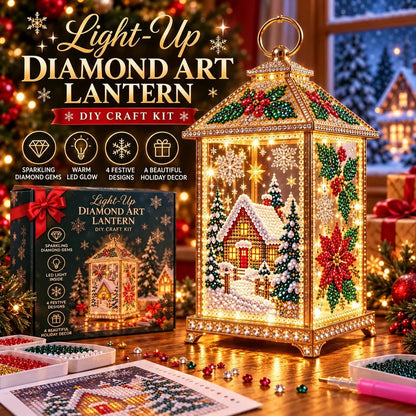 ✨ Christmas Glow — DIY Light-Up Diamond Art Lantern
