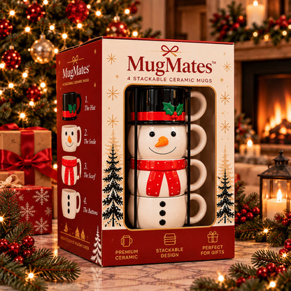 MugMates™ Christmas Mug Set — Sip & Stack