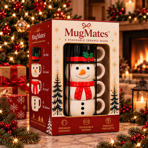 MugMates™ Christmas Mug Set — Sip & Stack