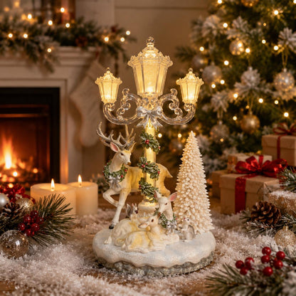 🎄🦌Lighted Deer Family Christmas Lamppost Figurine