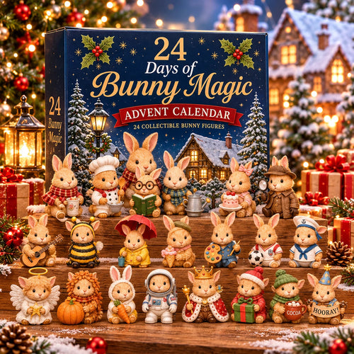 24 Days of Bunny Magic Advent Calendar – 24 Cute Collectible Bunny Figurines, Christmas Countdown Gift Box