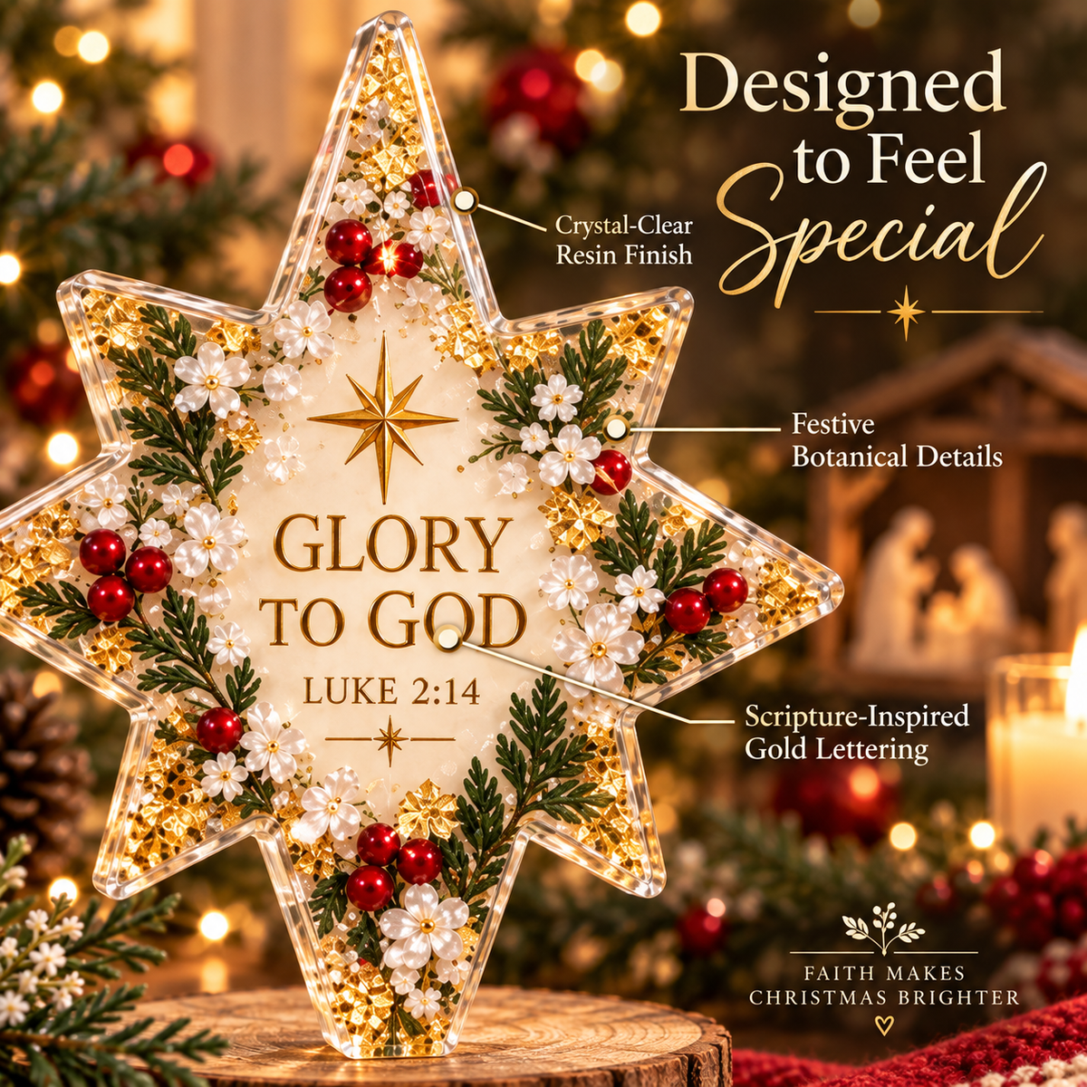 Joy to the World scripture resin Christmas tree DIY kit