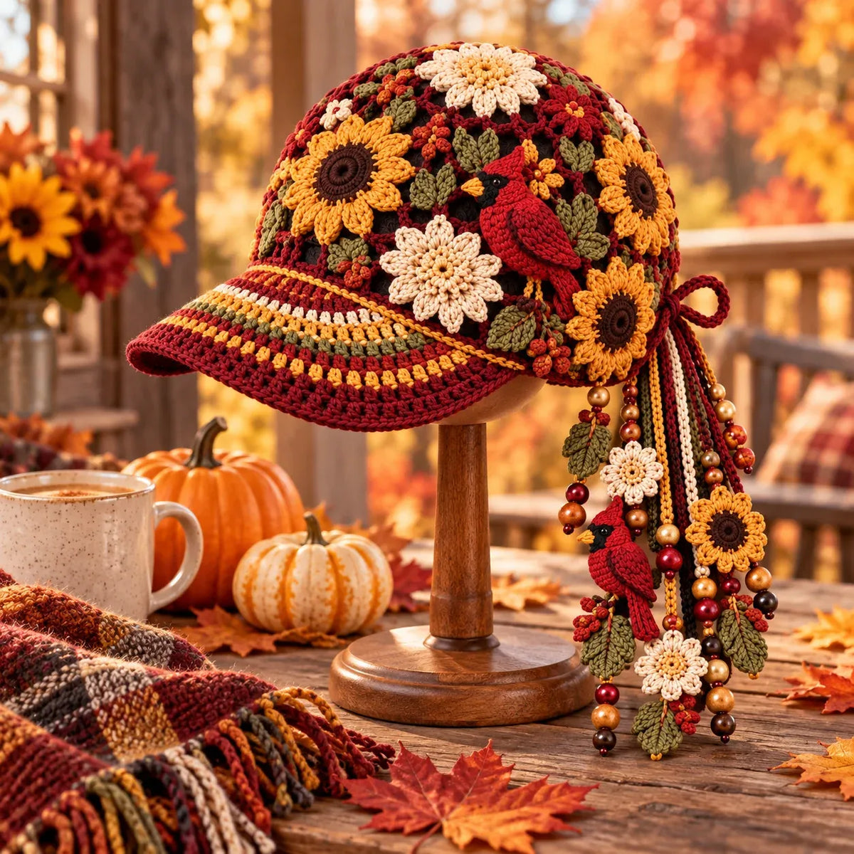 🔥Last Day 49% OFF 🍂 Women’s Handcrafted Crochet Autumn Bloom Cap | 6 Designs