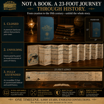 📜 SONDERANGEBOT | Synchronologische Zeittafel – 6.000 Jahre biblische und weltliche Ereignisse in einem Faltzeitstrahl