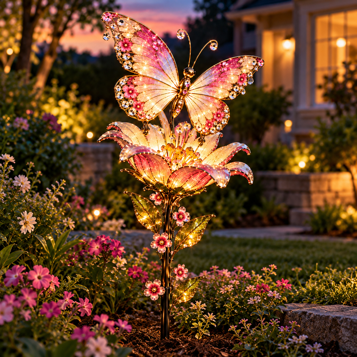 🦋FlutterBloom™ – Flapping Butterfly Solar Garden Light(✨Same as the video)