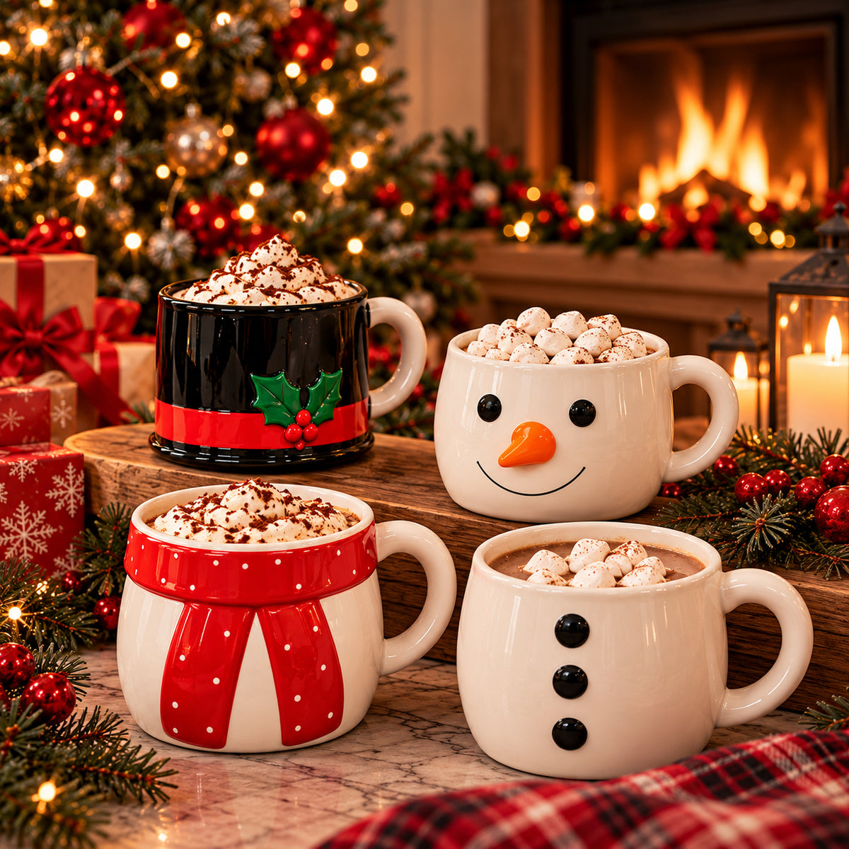 MugMates™ Christmas Mug Set — Sip & Stack