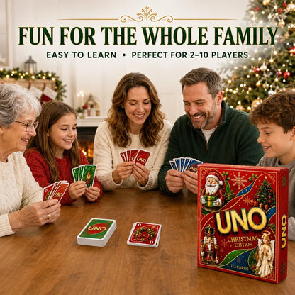 -🃏UNO Christmas Edition🎄 Holiday Family Card Game with 112 Festive Cards