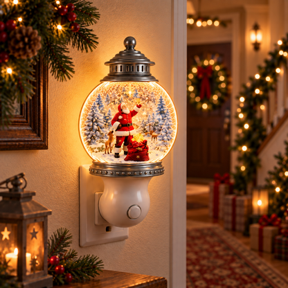 2027 Nestmiro® Cuentos de Navidad que brillan  Luz nocturna de globo de nieve enchufable