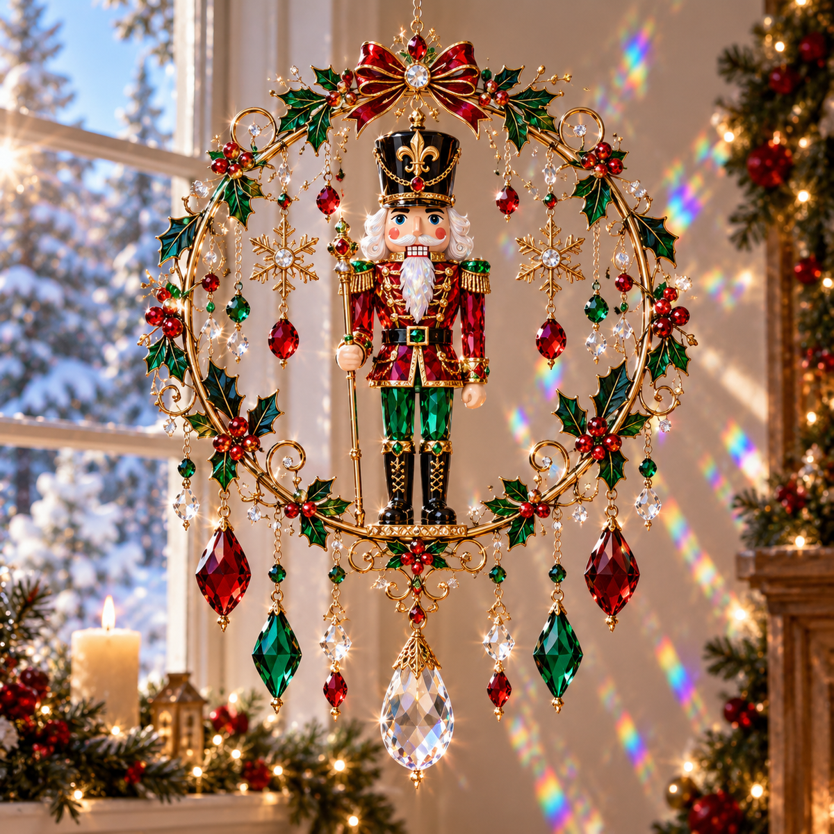 ✨🎄 Christmas Sparkle Suncatcher – Hanging Window Décor | 5 Festive Designs