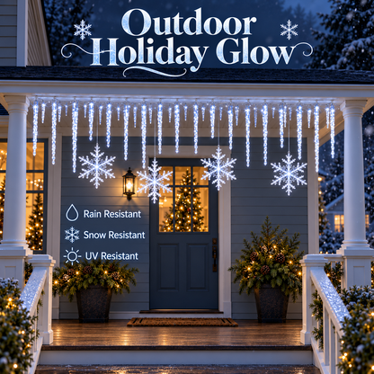 ❄️ Winter Glow – Snowflake & Icicle Christmas Lights ✨