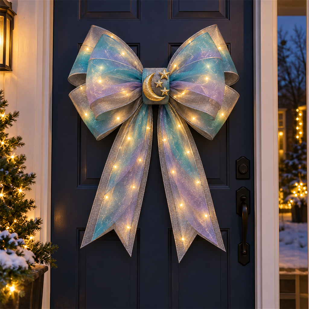 ✨ Oversized Light-Up Christmas Door Bow | 6 Festive Styles
