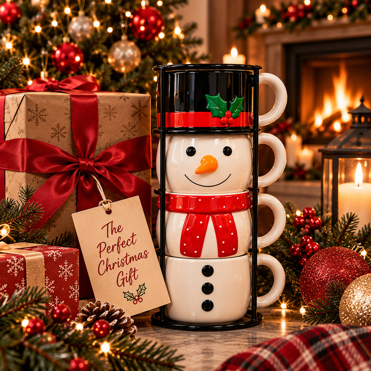 MugMates™ Christmas Mug Set — Sip & Stack