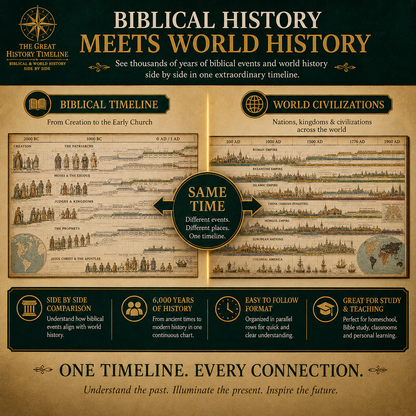 📜 SONDERANGEBOT | Synchronologische Zeittafel – 6.000 Jahre biblische und weltliche Ereignisse in einem Faltzeitstrahl