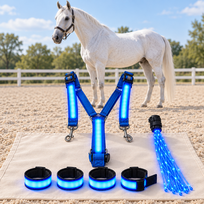 🐎Full Glow LED Horse Visibility Kit-✨Don’t Let the Dark Hide Your Horse