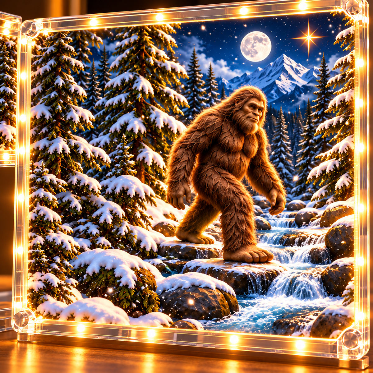🎄 The Sasquatch Christmas Story – 6-Scene Lighted Woodland Cross
