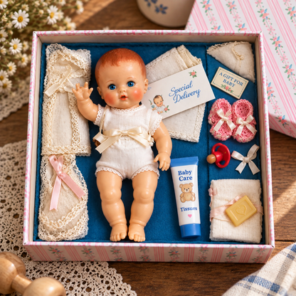 🎀A Little Box of Yesterday — 👶Vintage Baby Doll Keepsake Gift Set