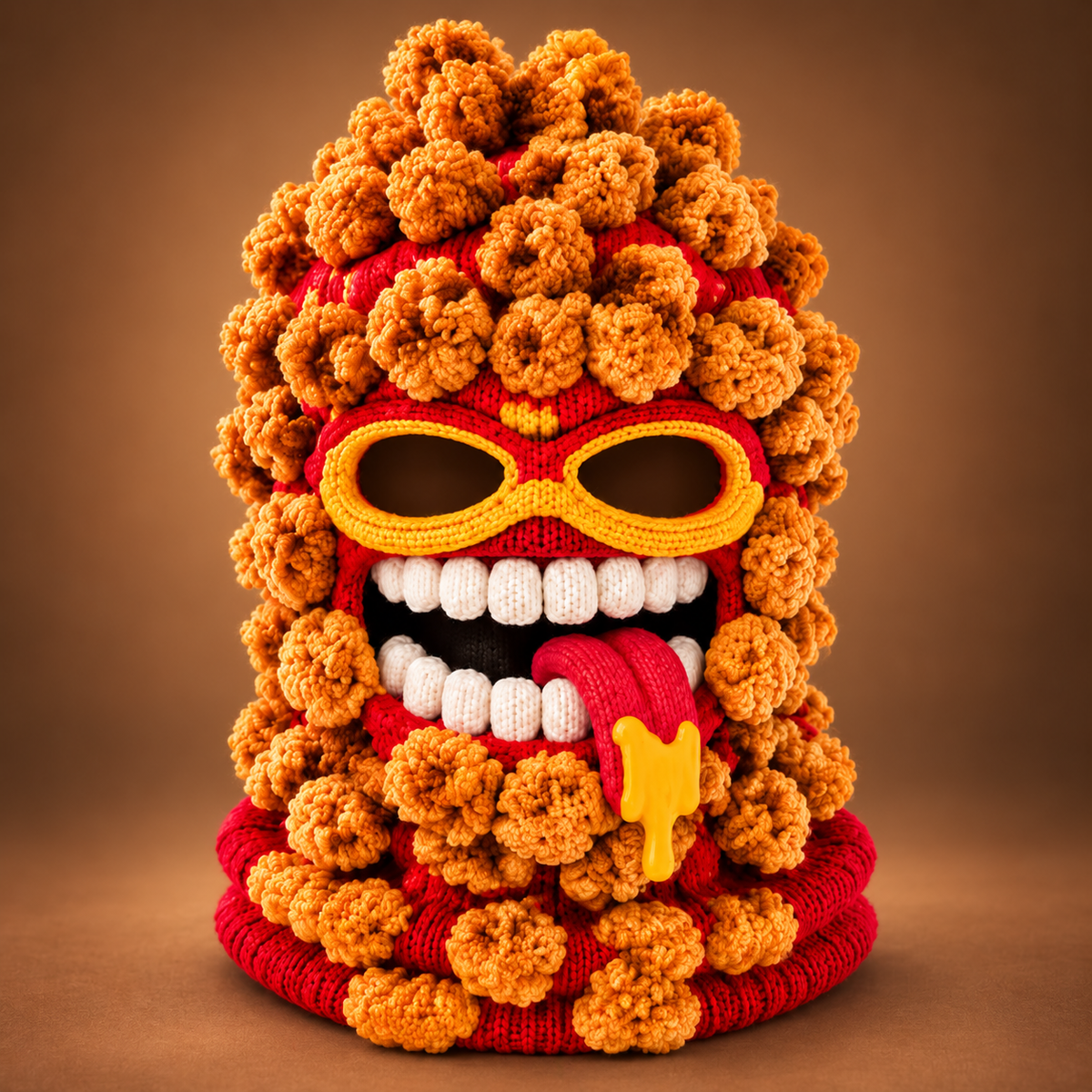 🍔🏂 3D Burger Monster Knit Ski Mask-🎁The Perfect Gift for Ski Lovers ❄️