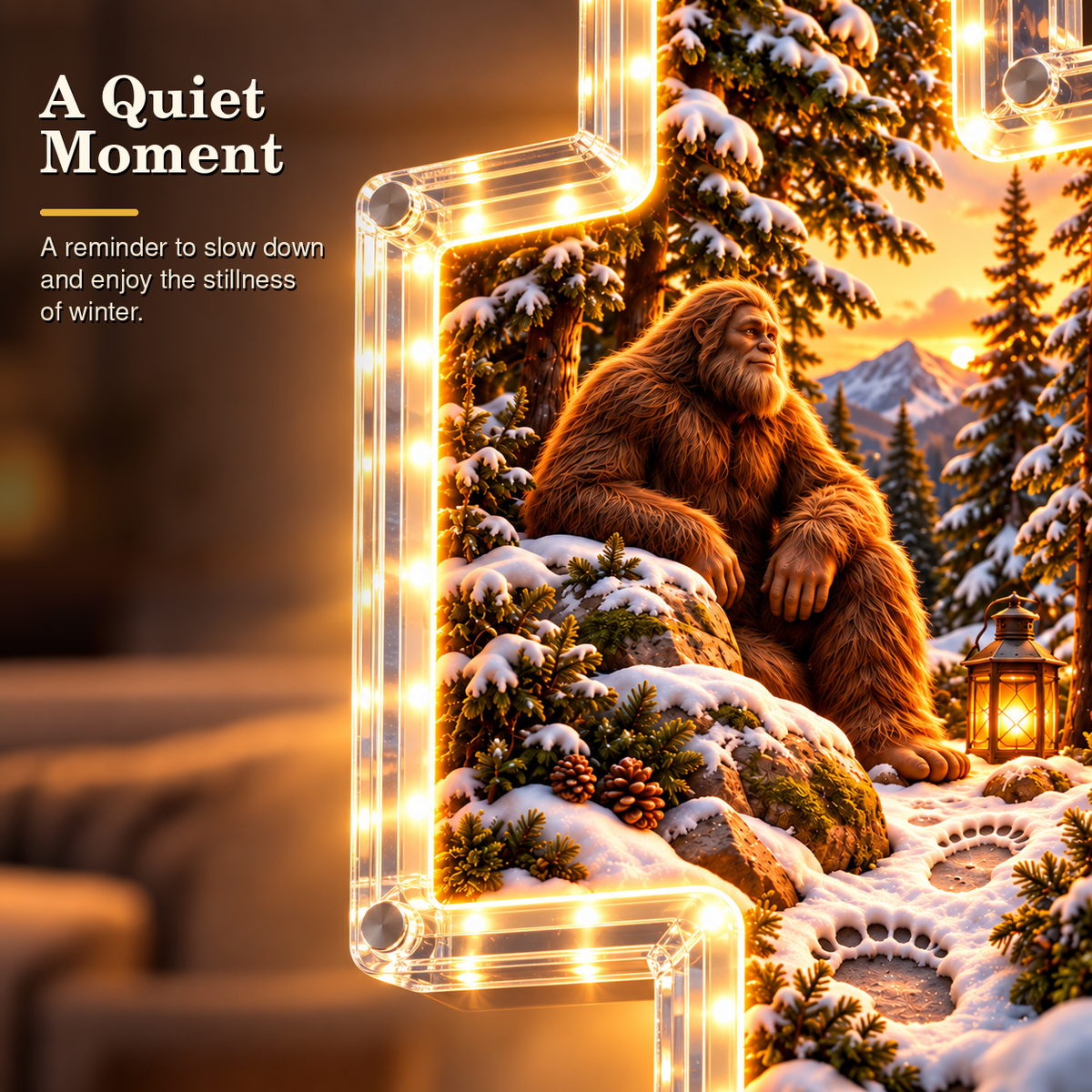 🎄 The Sasquatch Christmas Story – 6-Scene Lighted Woodland Cross