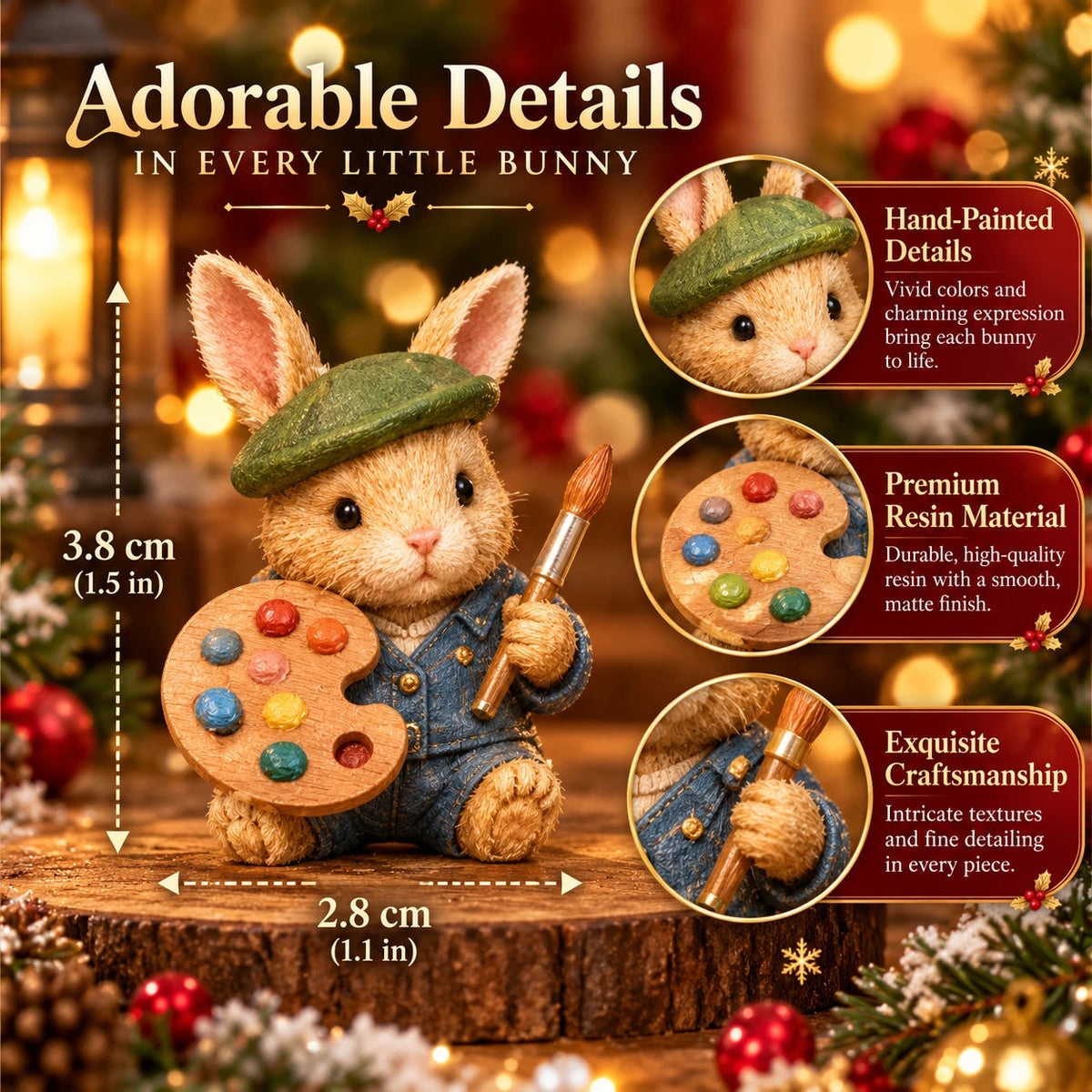 24 Days of Bunny Magic Advent Calendar – 24 Cute Collectible Bunny Figurines, Christmas Countdown Gift Box