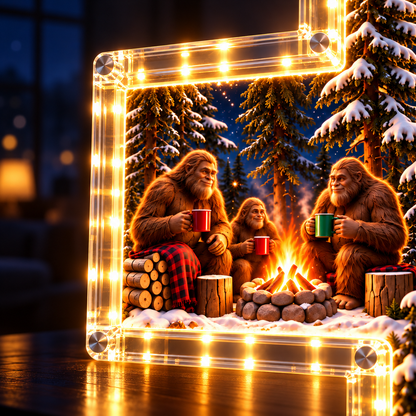 🎄 The Sasquatch Christmas Story – 6-Scene Lighted Woodland Cross