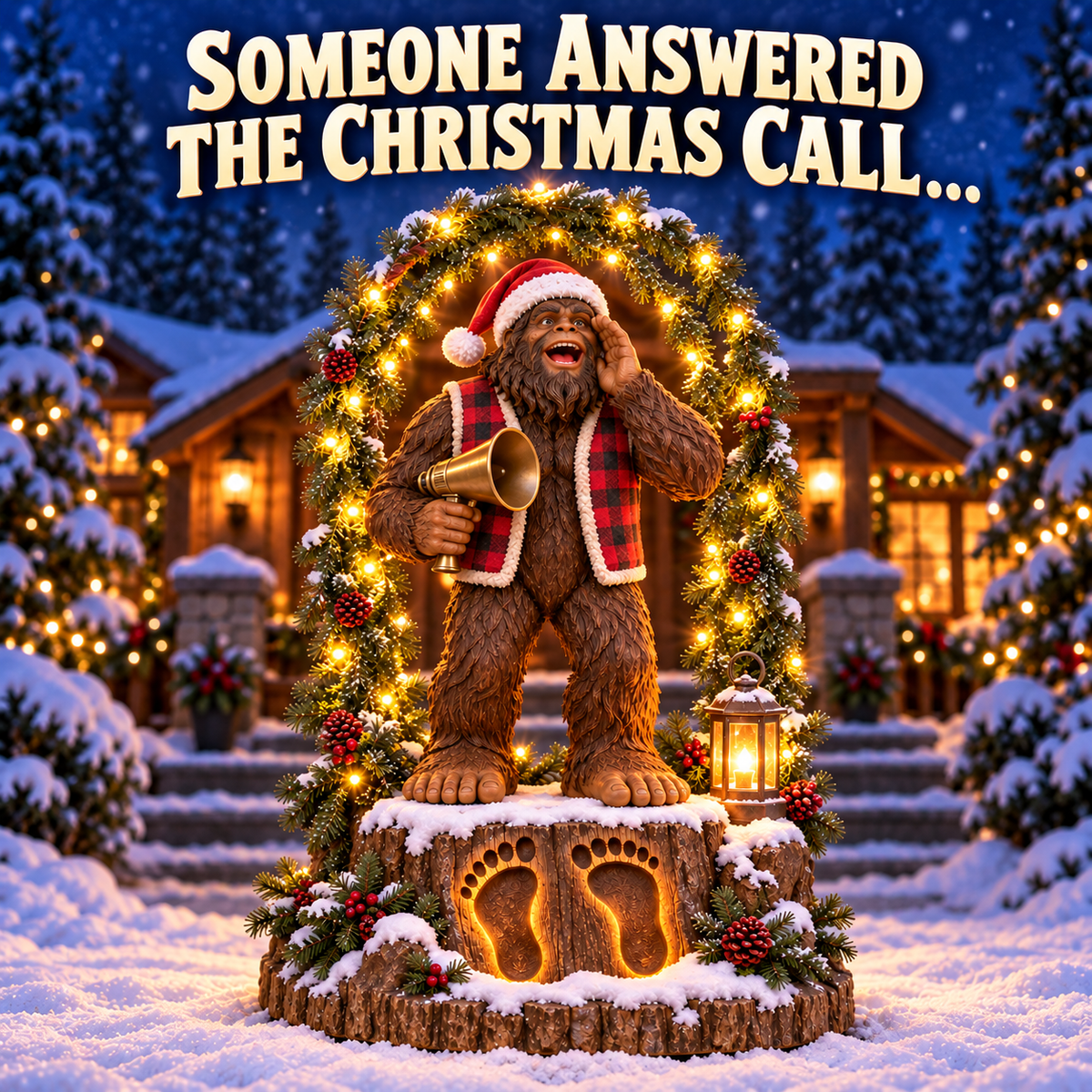 🎄 Bigfoot’s Christmas Call – Festival-Inspired Lighted Porch & Yard Display