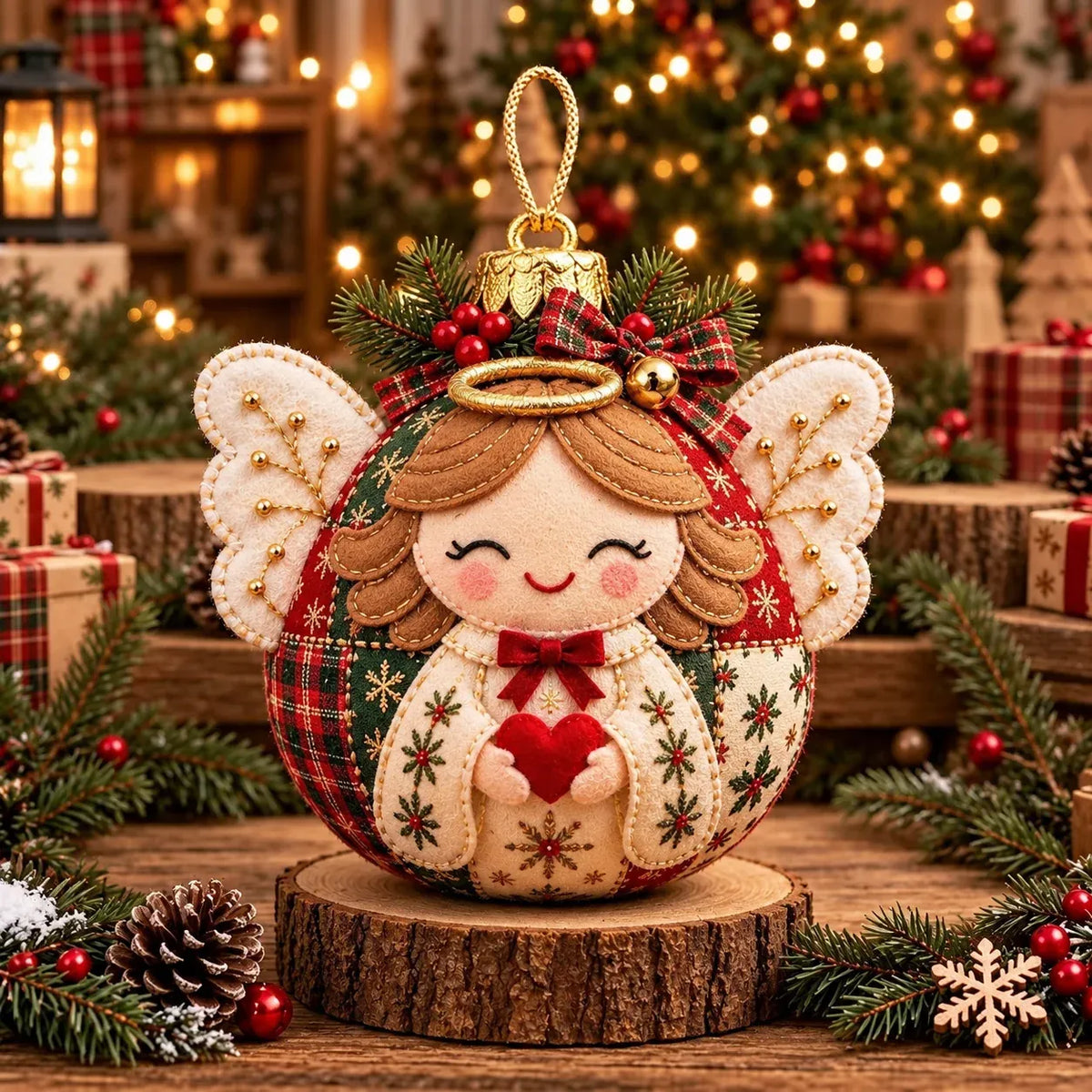 🧘Relaxing & Beginner-Friendly- 🎄Cozy Patchwork Christmas Ornament Collection✨Relaxing DIY Craft to Create Stunning Christmas Artwork