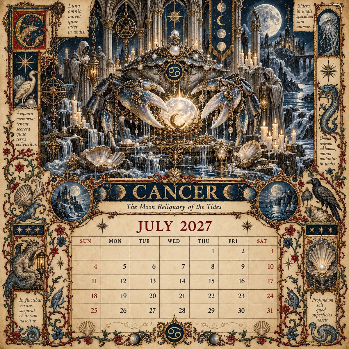 📅Hardcover-Spiral 2027 Zodiac Grimoire Calendar™ -✨12 Signs, 12 Forbidden Chapters