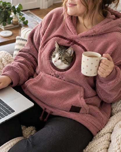 ⏰LAST DAY 50% OFF 🐾 Cozy Pet Carrier Hoodie — Built-In Pouch for Cats & Small Dogs