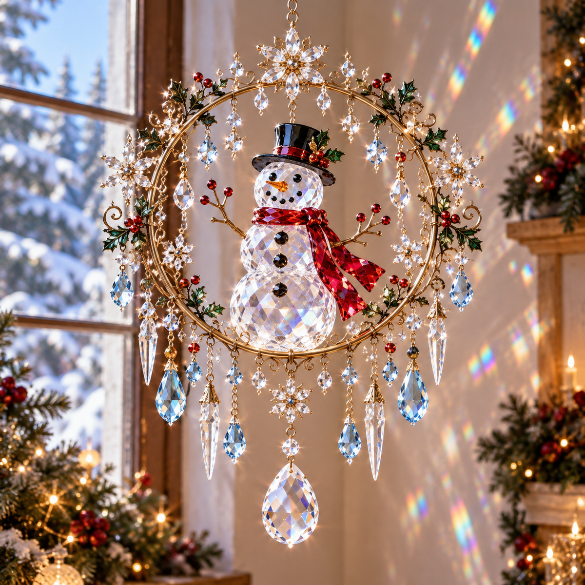 ✨🎄 Christmas Sparkle Suncatcher – Hanging Window Décor | 5 Festive Designs