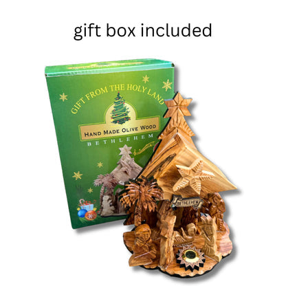 ✝️Holy Land BoxBethlehem Blessings™ Olive Wood Nativity Music Box