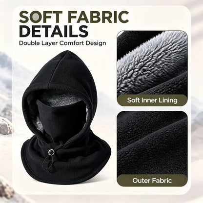 2-piece integrated flannel warm face mask and hat
