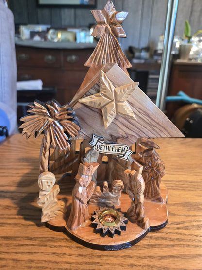 ✝️Holy Land BoxBethlehem Blessings™ Olive Wood Nativity Music Box