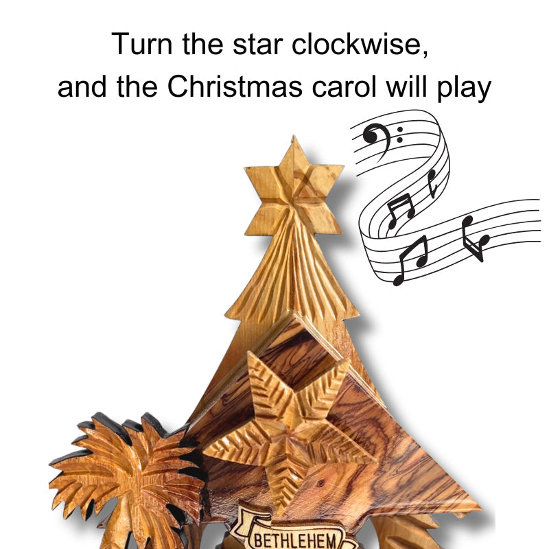 ✝️Holy Land BoxBethlehem Blessings™ Olive Wood Nativity Music Box