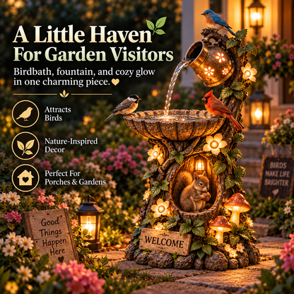 ⏰Limited Stock 49% OFF -🐿️ Solar Birdbath Fountain Garden Deco(❤Same as the video)r