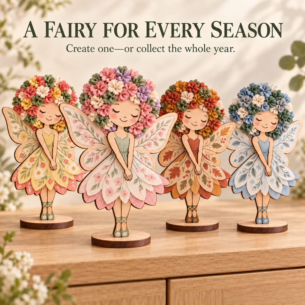 Four seasonal Flower Fairy designs
