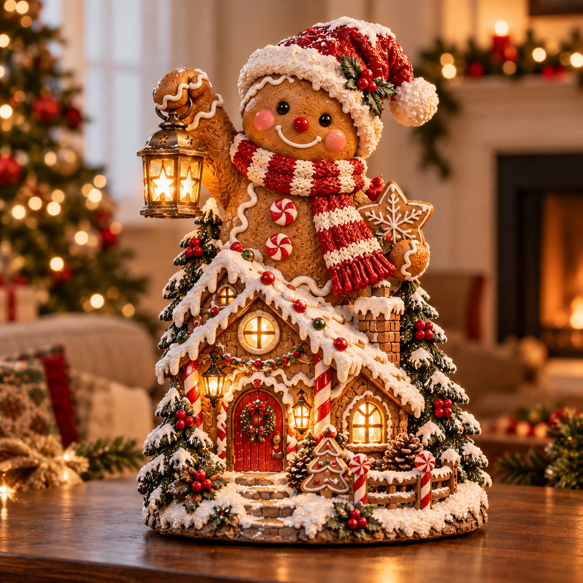 🎄✨ Cozy Christmas Cottage™ – Lighted Holiday Figurine Collection