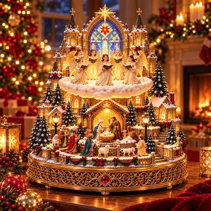 ✨ Heavenly Angel Choir - Lighted & Rotating Christmas Nativity Village
