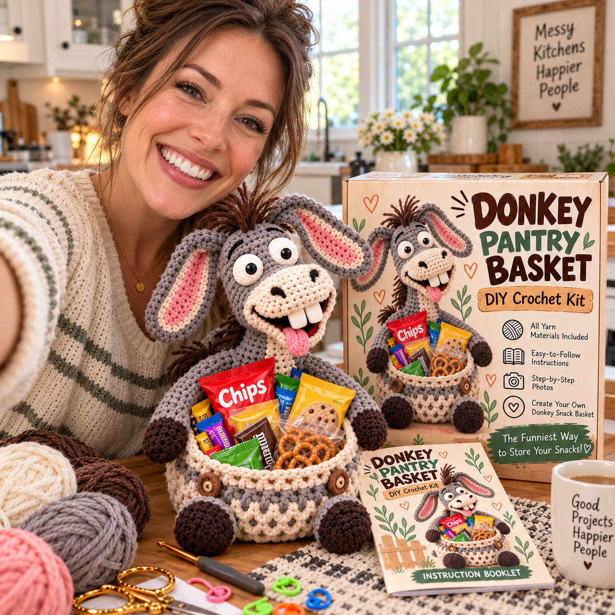 😂Quirky Crochet Animal Snack Baskets – Fun & Functional Decor