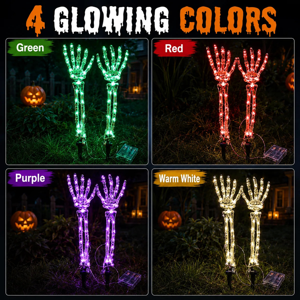 💀Skeletthand-Lichter – Verleihen Sie Ihrem Halloween-Weg einen gruseligen Glanz!🎃✨