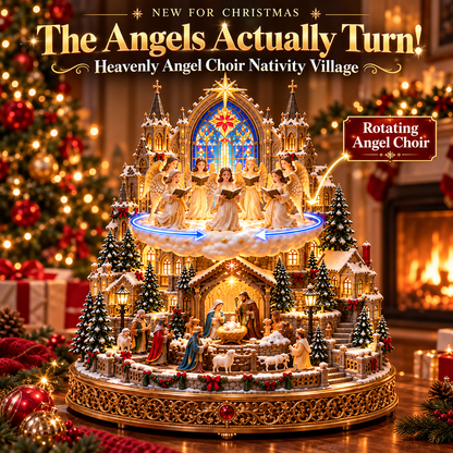 ✨ Heavenly Angel Choir - Lighted & Rotating Christmas Nativity Village
