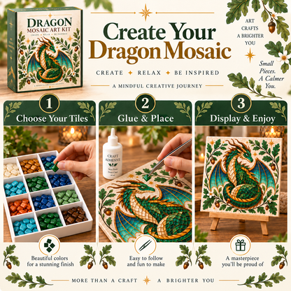 🐉✨ Enchanted Dragon™ DIY Mosaic Art Kit – A Magical Craft to Create & Display