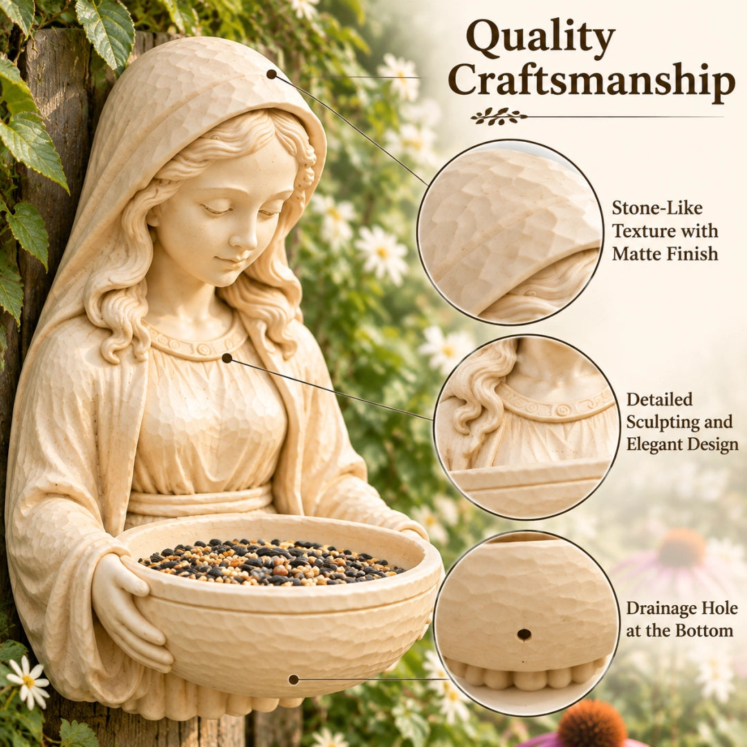 🕊️Grace in the Garden – Mary Wall-Mounted Bird Feeder
