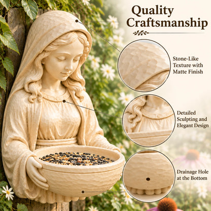 🕊️Grace in the Garden – Mary Wall-Mounted Bird Feeder