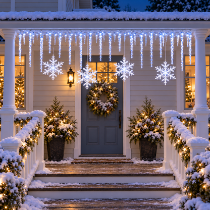 ❄️ Winter Glow – Snowflake & Icicle Christmas Lights ✨