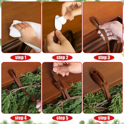 🔥HOT SALE 49% OFF - 🎅 No-Drill Christmas Mantel Garland Hangers – Easy Holiday Decorating (Set of 4)