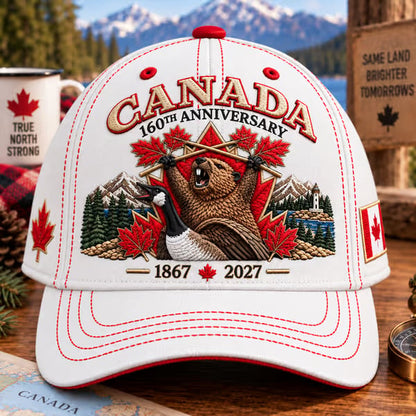 🍁Canada 160th Anniversary 1867–2027 – Heritage Embroidered Cap