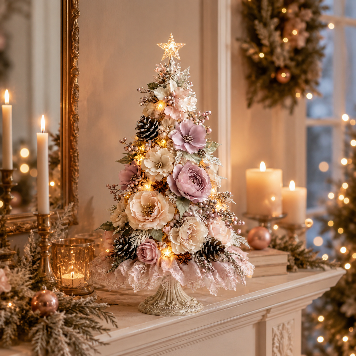 🌸Blush Blossom beleuchteter Weihnachtsbaum
