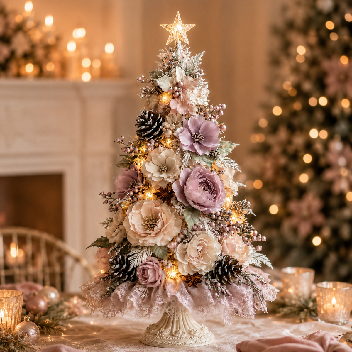 🌸Blush Blossom beleuchteter Weihnachtsbaum