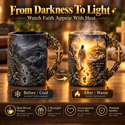 🔥Walking With Jesus – Color-Changing Faith Mug